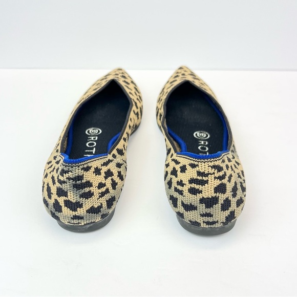 ROTHY’S The Point Leopard Cheetah Animal Print Pointed Ballet Flat Shoes Size 6 - Picture 7 of 8